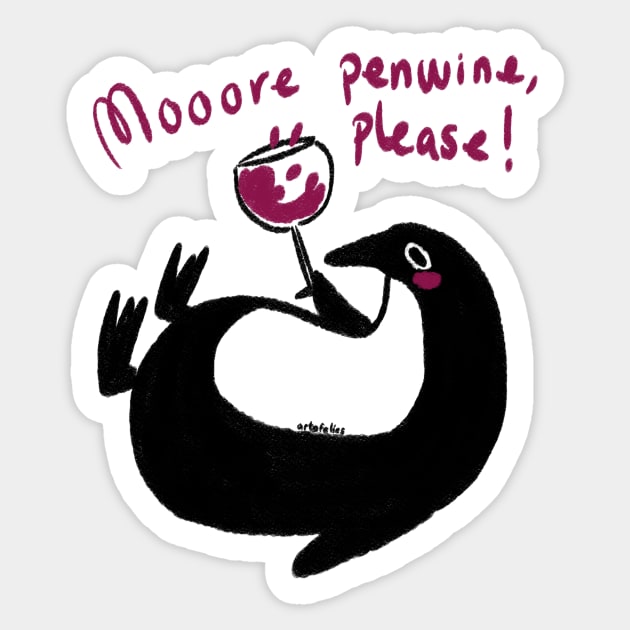 Mooore penwine, please! Sticker by The Yellow Girl